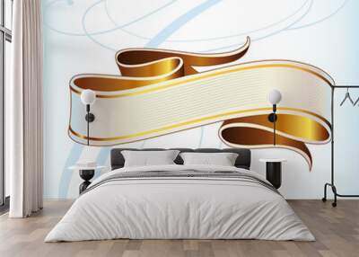 Gold swirly baner Wall mural