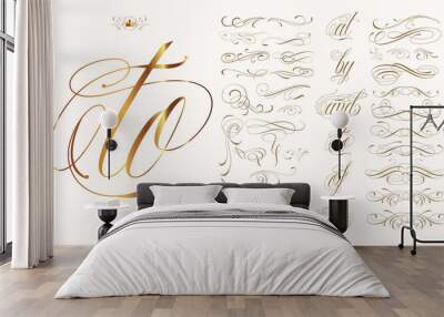 Hand drawn tattoo set Wall mural