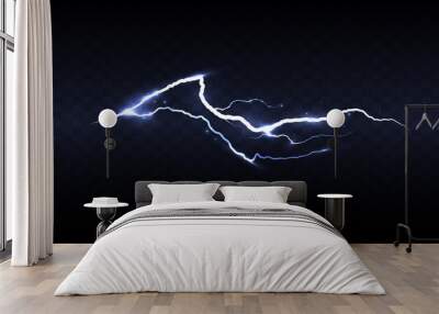 Shine lightning on a translucent blue background Wall mural