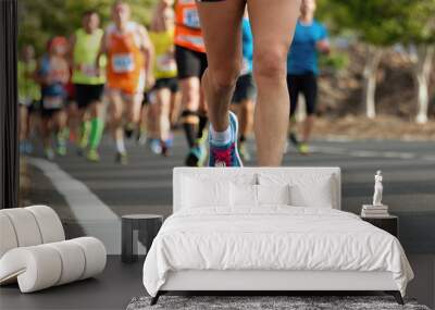 marathon runners Wall mural