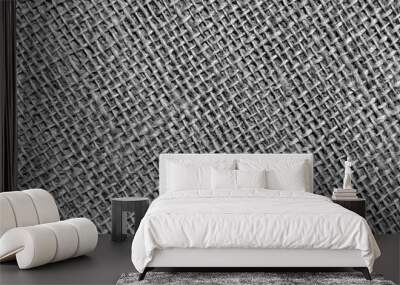 Abstract black and white color sack textile texture. Wall mural