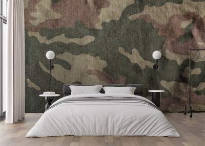 Camouflage uniform cloth pattern. Wall mural