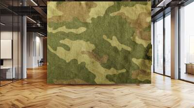 Camouflage uniform cloth pattern. Wall mural