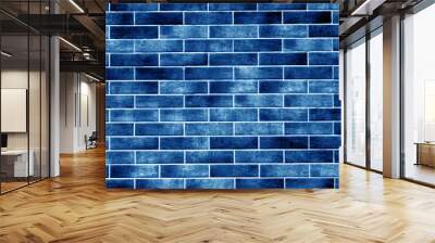 Decorative brick wall in navy blue tone. Wall mural