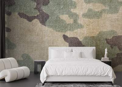 Dirty old camouflage uniform pattern. Wall mural