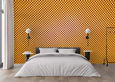 Dots on orange glass abstract pattern. Wall mural