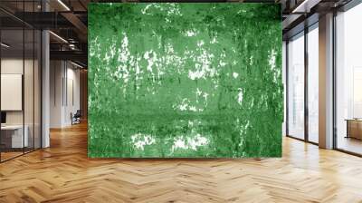 Grungy rusted metal wall texture in green tone. Wall mural