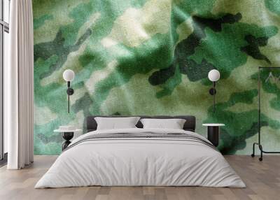 Military uniform pattern with blur effect. Wall mural