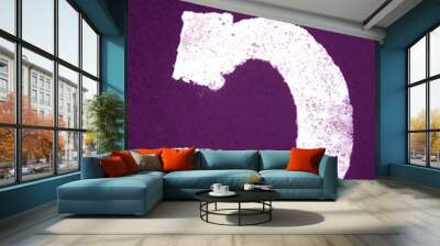 Number 5 in stencil on metal wall in purple tone. Wall mural