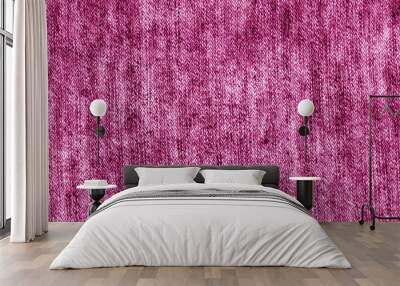 Sack cloth texture in pink color. Wall mural