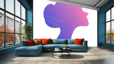 Logo. Silhouette of a woman's face Wall mural