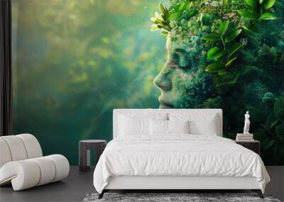 Artistic image of mother earth. World environment and mother earth day concept: Celebrating our planet's beauty and promoting environmental awareness Generative AI Wall mural