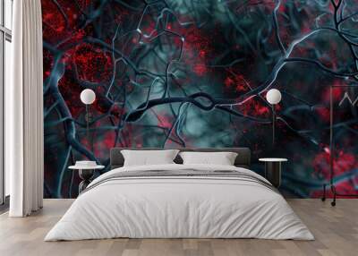 Neurons Brain Cell Medical Background Generative AI  Wall mural