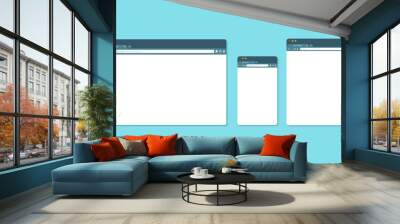 Browser windows. Browser in flat style. Internet windows for laptop, phone and tablet. Vector illustration Wall mural