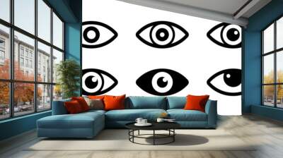 Eye icon vector set. Eyesight symbol. Eye silhouette - stock vector. EPS 10
 Wall mural