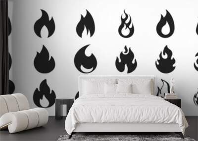 Fire icon collection. Fire flame symbol. concept flame fire icon Wall mural