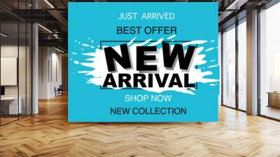 Blue new arrival banner for store Wall mural