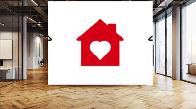 House with heart icon vector. EPS 10 Wall mural