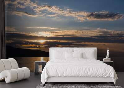 Sunset over sea Wall mural