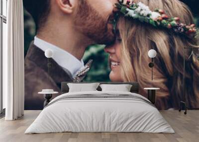 Beautiful wedding couple Wall mural