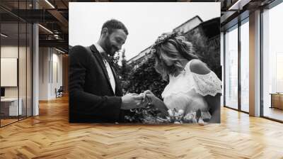 Beautiful wedding couple Wall mural