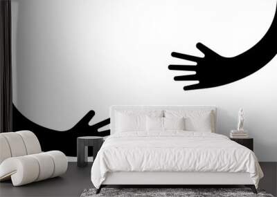 Human hands holding or embracing something logo sign Wall mural