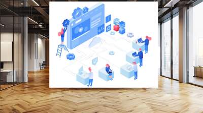 Web development vector isometric concept Wall mural