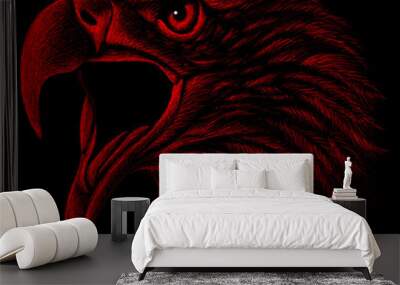 The Vector logo eagle for tattoo or T-shirt design or outwear.  Hunting style eagle background. Wall mural