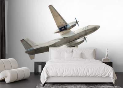 Airplane plane flight propeller jet in PNG isolated on transparent background Wall mural