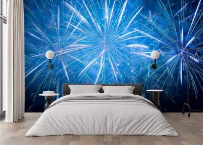 Colorful holiday fireworks Wall mural