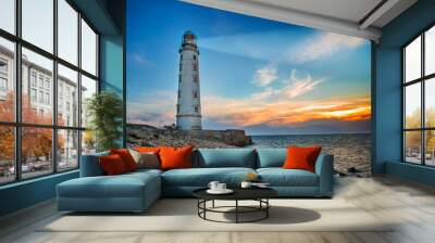 Lighthouse at night Wall mural