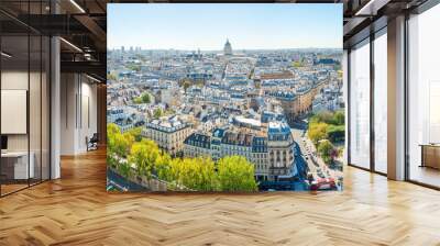 Panorama of city of Paris with cityscape and Paris city view Wall mural