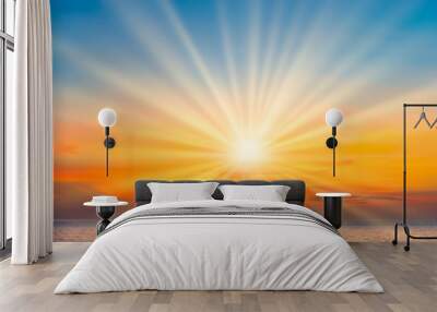 Sea sunset with sunset sun on sunset clouds Wall mural