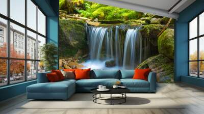 Waterfall in the forest Wall mural