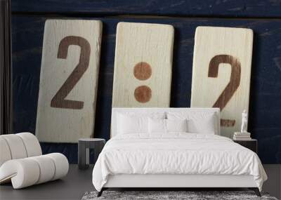 Old retro numbers 2:2 Wall mural