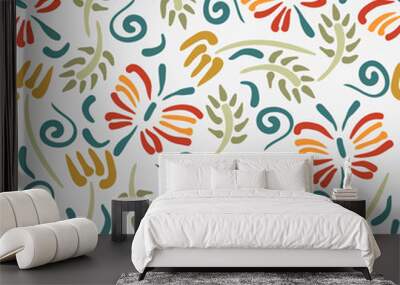 Beautiful floral seamless pattern design Wall mural