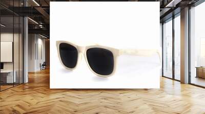 sunglasses white frame isolated on white background Wall mural