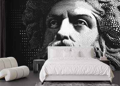 Abstract Zeus with Pointillist Halftone Stipple Effect Wall mural