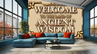 vector design of decorative golden ancient text Wall mural