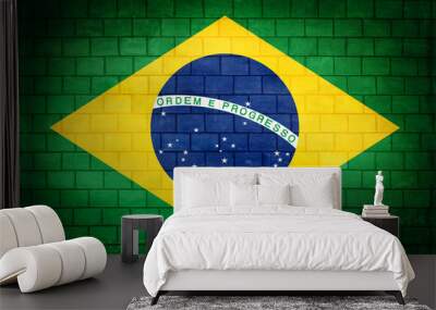 Brazil flag painted on the wall Wall mural