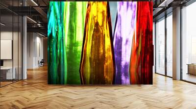 Colorful glass bottles Wall mural