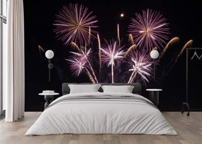 Fireworks light up the sky with dazzling display Wall mural