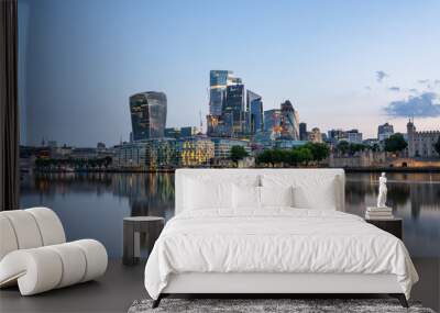 London financial district known as the Bank at dawn. England Wall mural