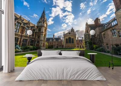 The old library and clock tower in Cambridge, England  Wall mural