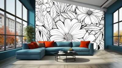 seamless floral background Wall mural