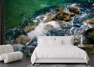 rock in water Wall mural