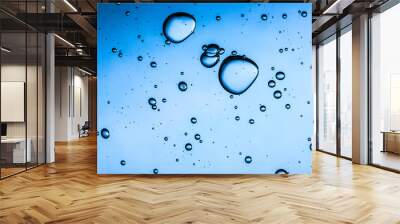 Blue bubble water gel background. Wall mural