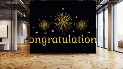 Congratulations! Gold celebration background with confetti, win, prestige, award, popular, trend, prestige, ver 4 Wall mural