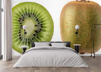 kiwi fruit isolated dicut PNG on transparent or white background cut out, copy space  Wall mural