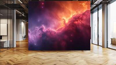 Colorful space galaxy cloud nebula. Stary night cosmos. Universe science astronomy.generative ai Wall mural